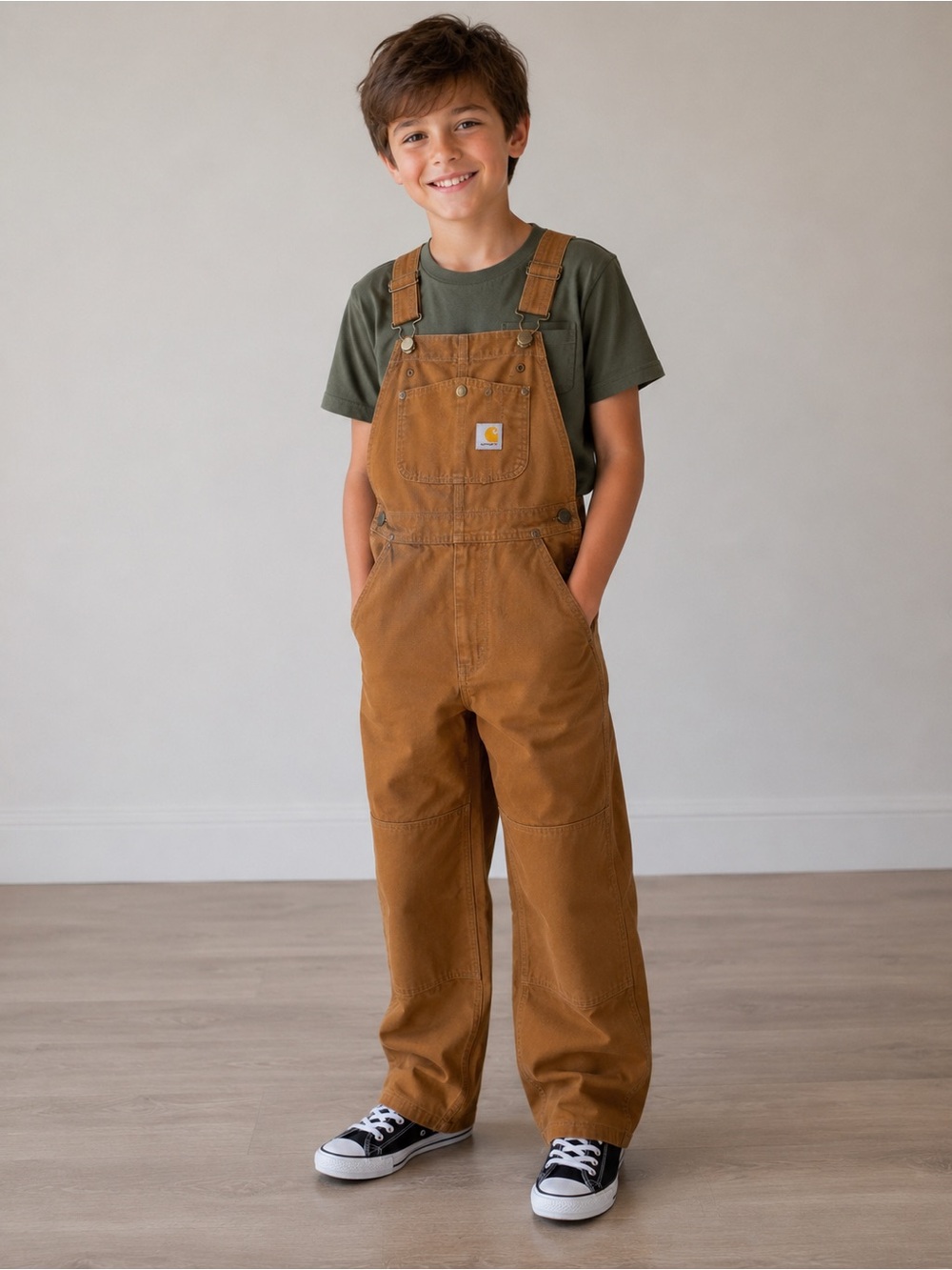 Carhartt Kids Tan Brown Workwear Overalls